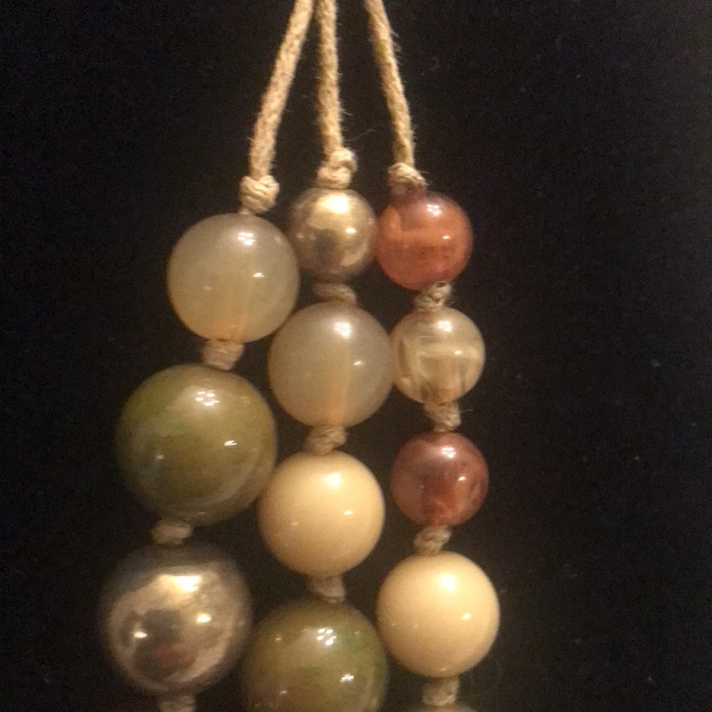 Multi Layer Beads Statement Necklace - Picture 3 of 9